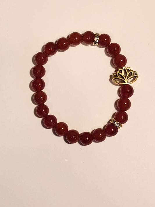 Carnelian Lotus Bracelet